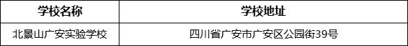 廣安市北京景山學(xué)校四川廣安實(shí)驗(yàn)學(xué)校地址在哪里？