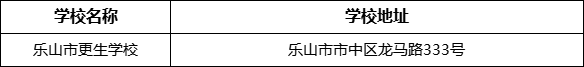 樂山市更生學(xué)校地址在哪里？