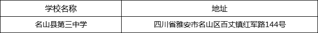 雅安市名山縣第三中學地址在哪里？